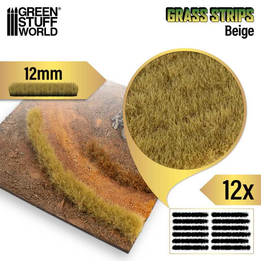 Beige Grass Strips 12mm - Green ...