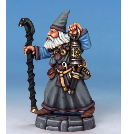 tabletop miniature of a wizard ...