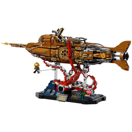 Steampunk-style toy submarine se...