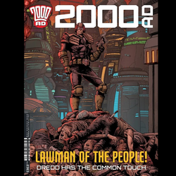 2000 AD #2363 from Rebellion Comics includes Vox Populi part 1, Helium Scorched Earth part 12, The Devils Railroad part 11. Enemy Earth Book Three part 4 and Feral & Foe Bad Godesbery part 12.