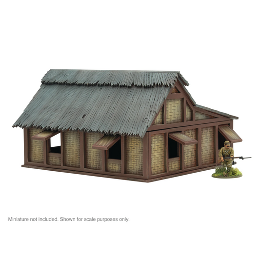 Model of a rustic house with a t...