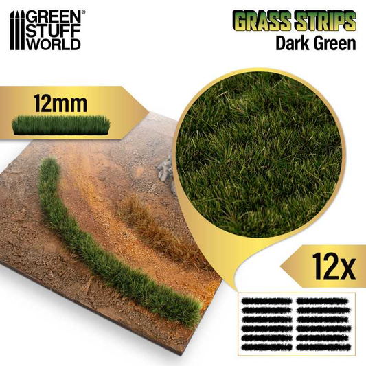 Dark Green Grass Strips 12mm - G...