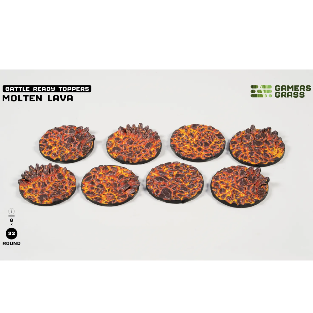 Gamers Grass Molten Lava Base Toppers - 32mm Round
