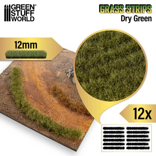Dry Green Grass Strips 12mm - Gr...