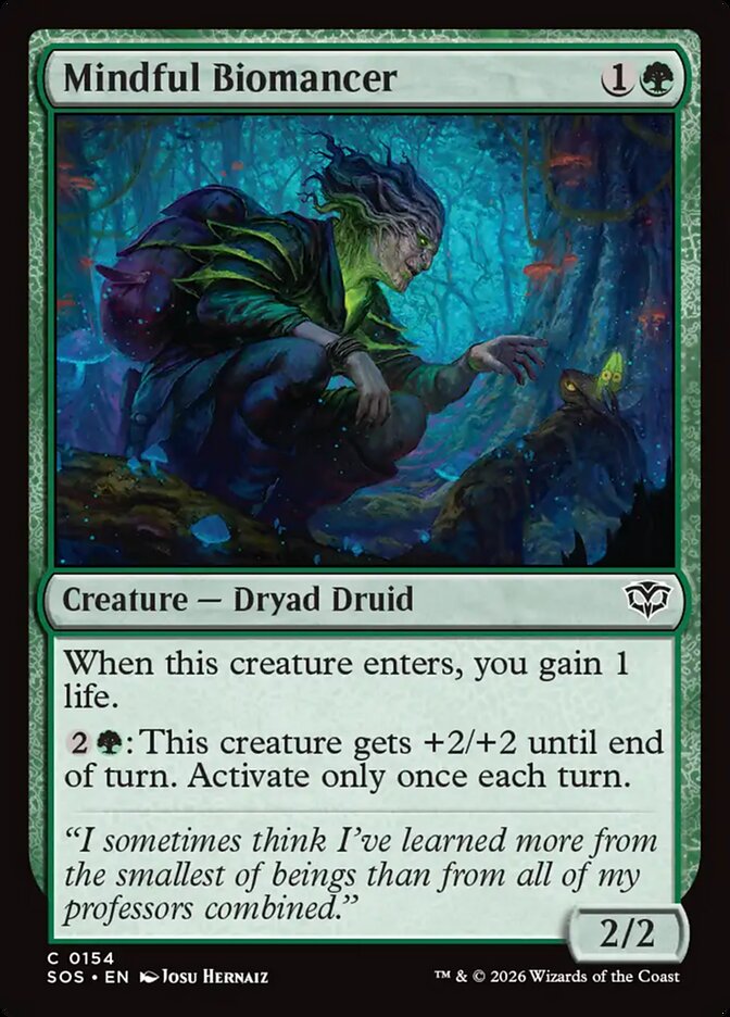 Mindful Biomancer Secrets of Strixhaven #154Card Front