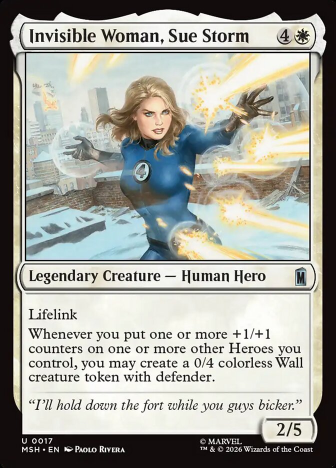 Marvel Superheroes Invisible Woman, Sue Storm Card Front