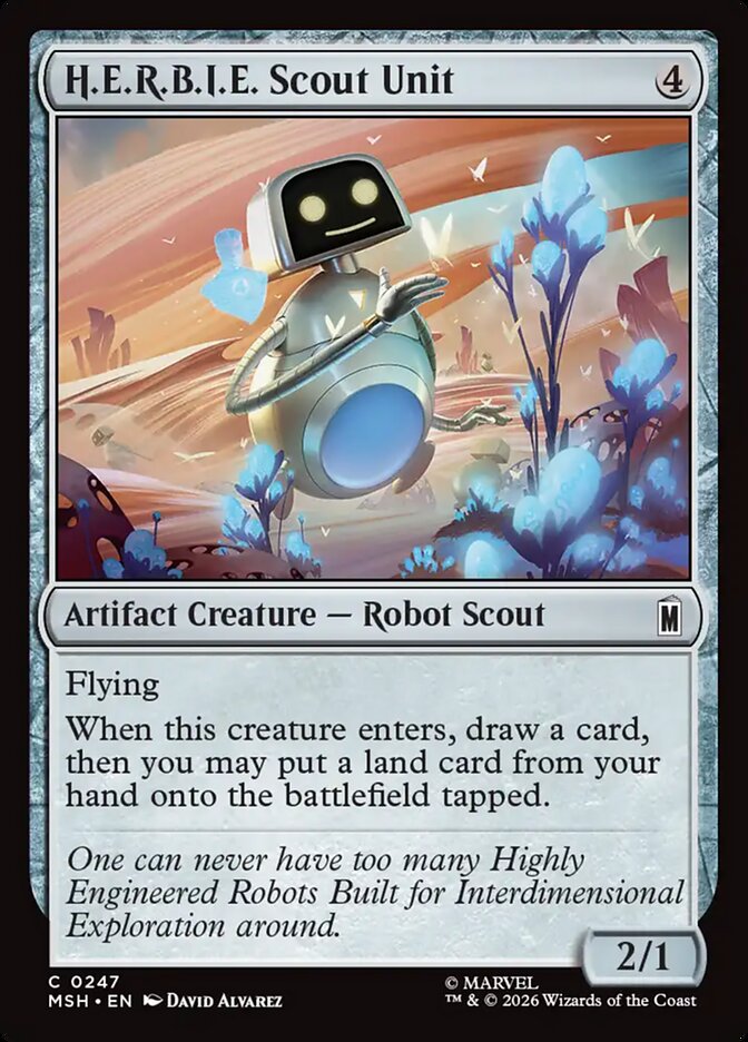 Marvel Superheroes H.E.R.B.I.E. Scout Unit Card Front