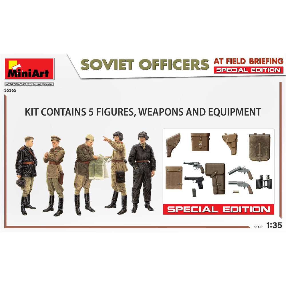 MiniArt 1:35 Scale Soviet Officers at Field Meeting – Unassembled Plastic Model Kit