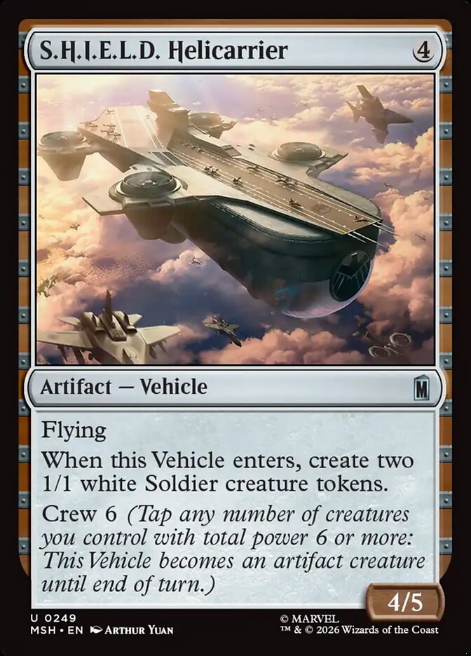 Marvel Superheroes S.H.I.E.L.D. Helicarrier Card Front