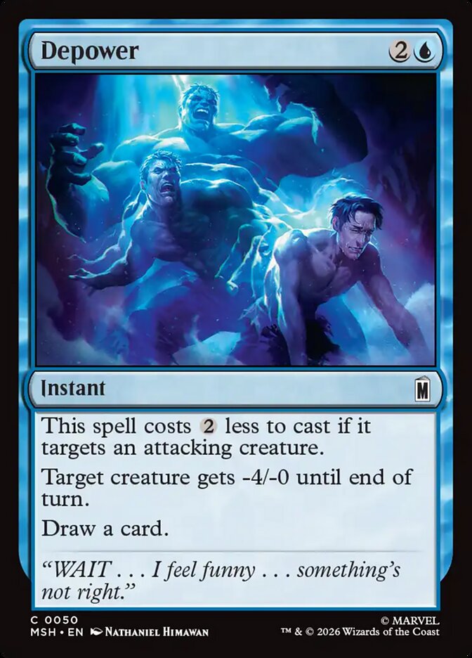 Marvel Superheroes Depower Card Front