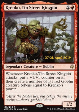 Krenko, Tin Street Kingpin Prerelease Foil - War Of The Spark 137