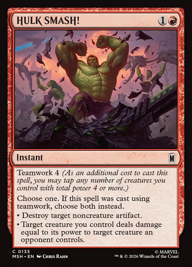 Marvel Superheroes HULK SMASH! Card Front