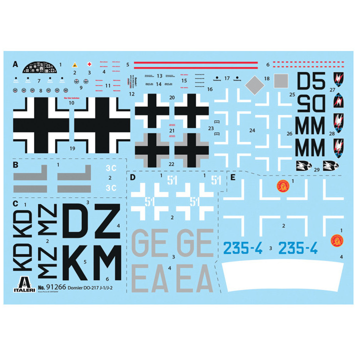 Italeri Dornier Do 217 J1 J2 Nachtjäger - 1:72 Scale Model Kit