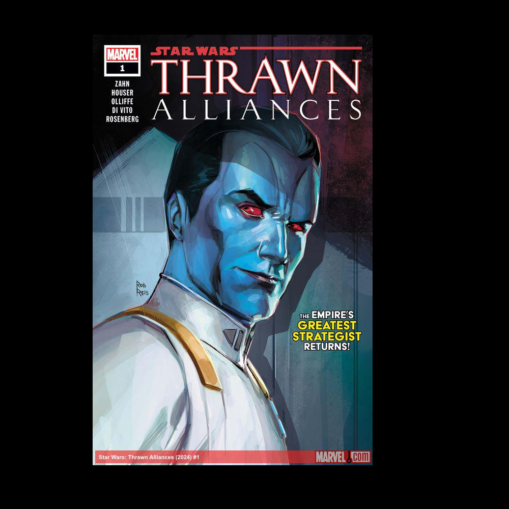 Star Wars Thrawn Alliances #1 from Marvel Comics written by Jody Houser and Timothy Zahn with art by Pat Olliffe and Andrea Di Vito with variant cover art. The Empires greatest strategist returns.