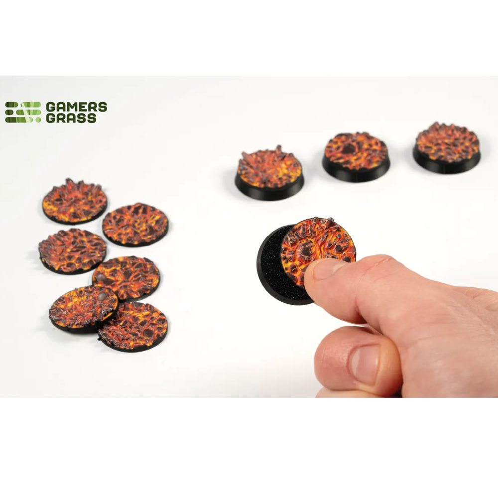 Gamers Grass Molten Lava Base Toppers - 28mm Round