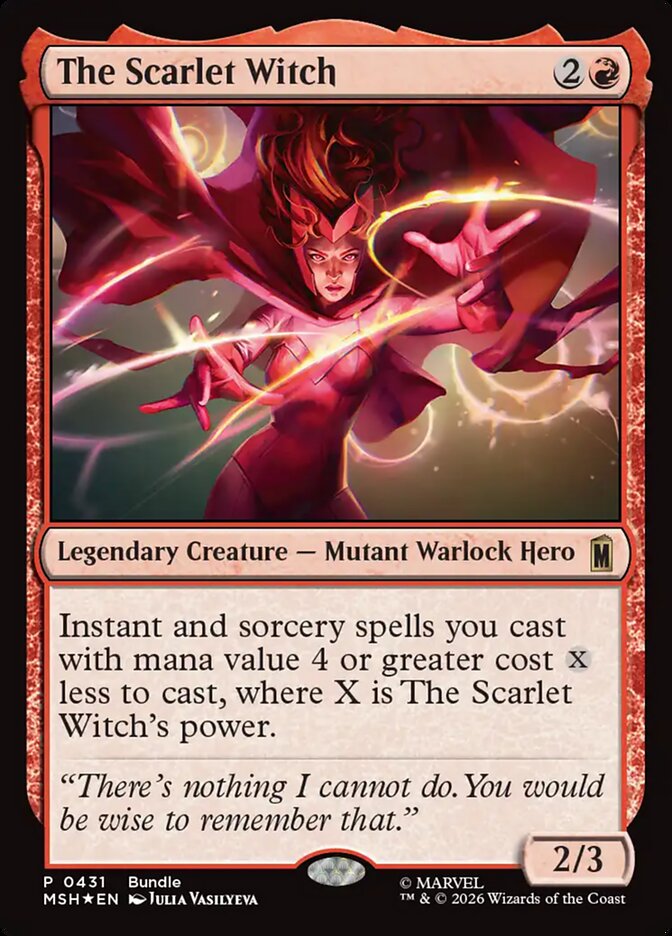Marvel Superheroes The Scarlet Witch Promo Card Front