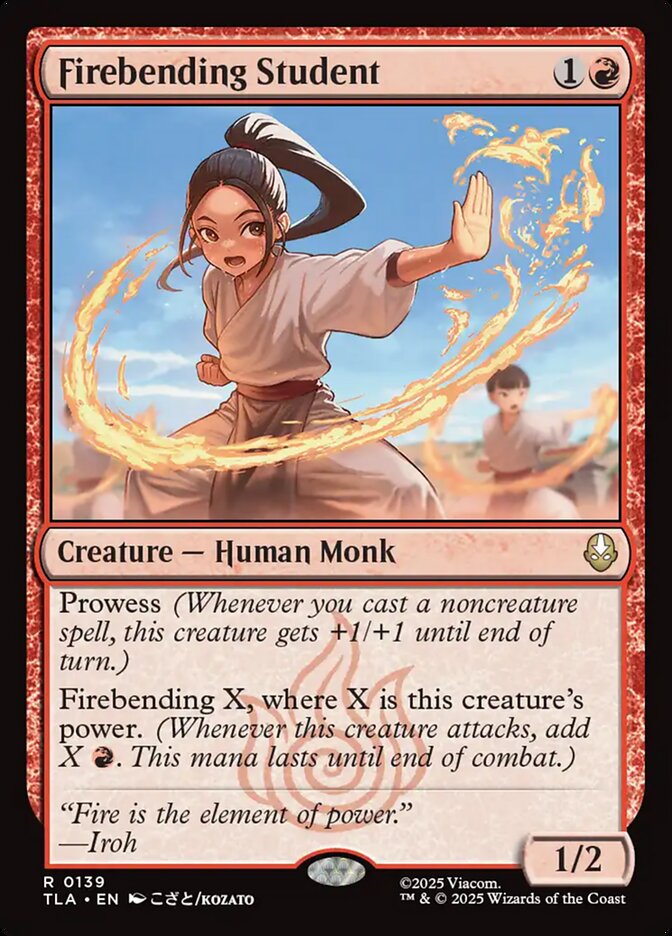 Firebending Student Avatar The Last Airbender #139 MTG Single Card Front