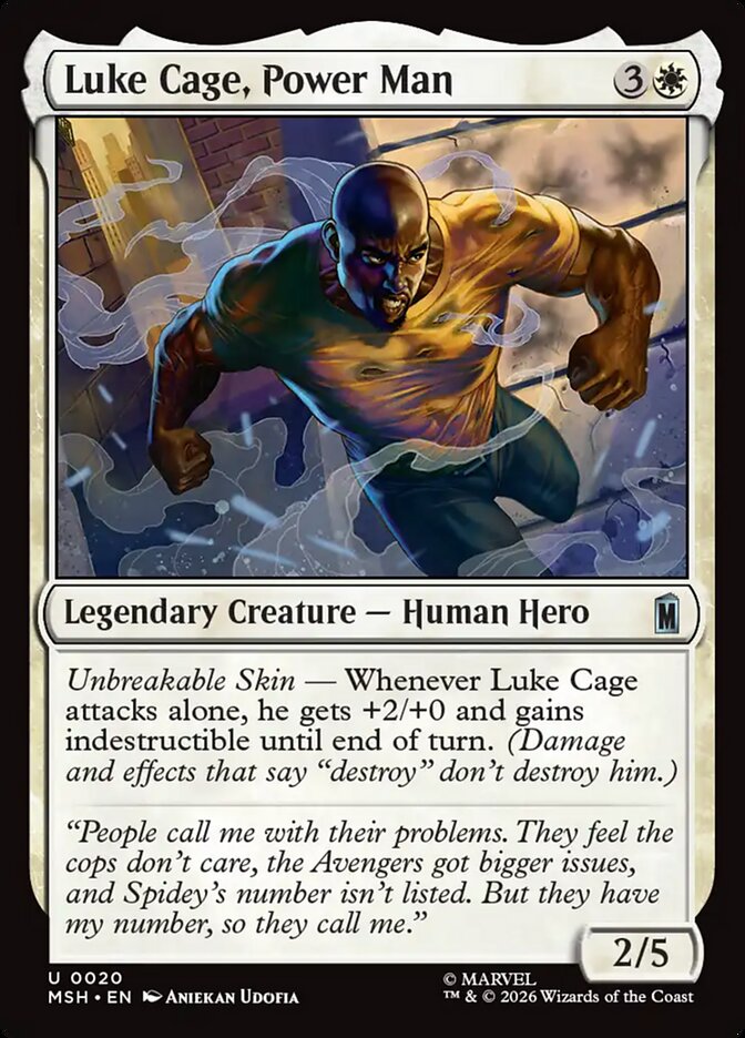 Marvel Superheroes Luke Cage, Power Man Card Front