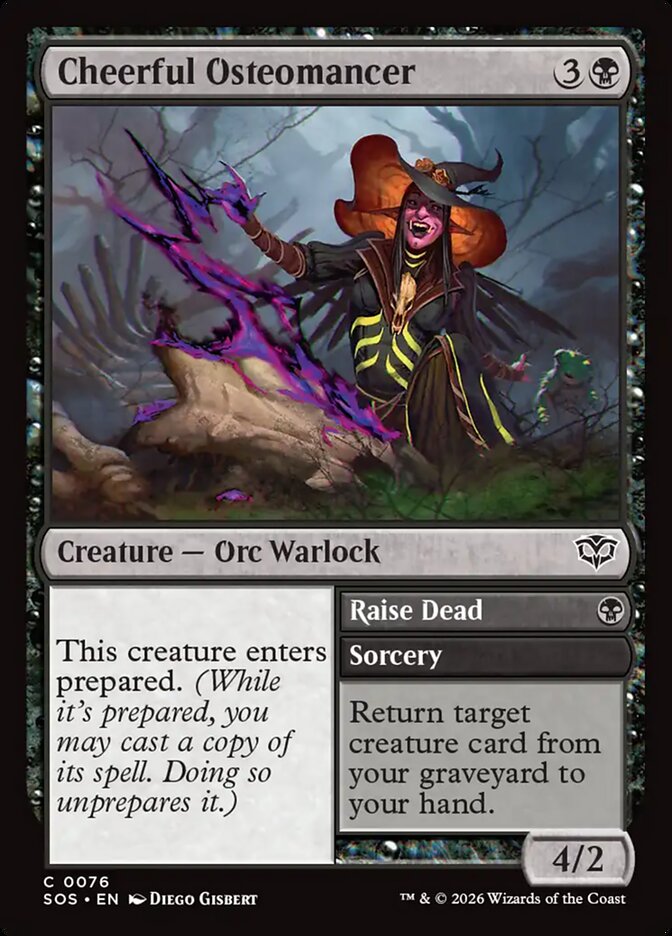 Cheerful Osteomancer // Raise Dead Secrets of Strixhaven #076Card Front