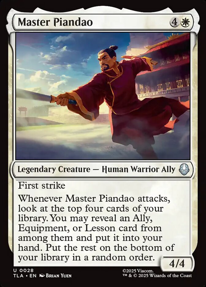 Master Piandao Avatar The Last Airbender #028 MTG Single Card Front