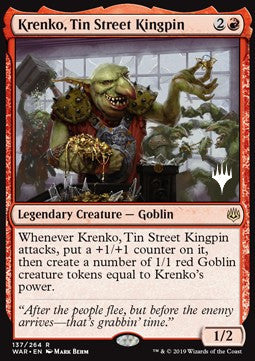 Krenko, Tin Street Kingpin Planeswalker Promo - WAR 137