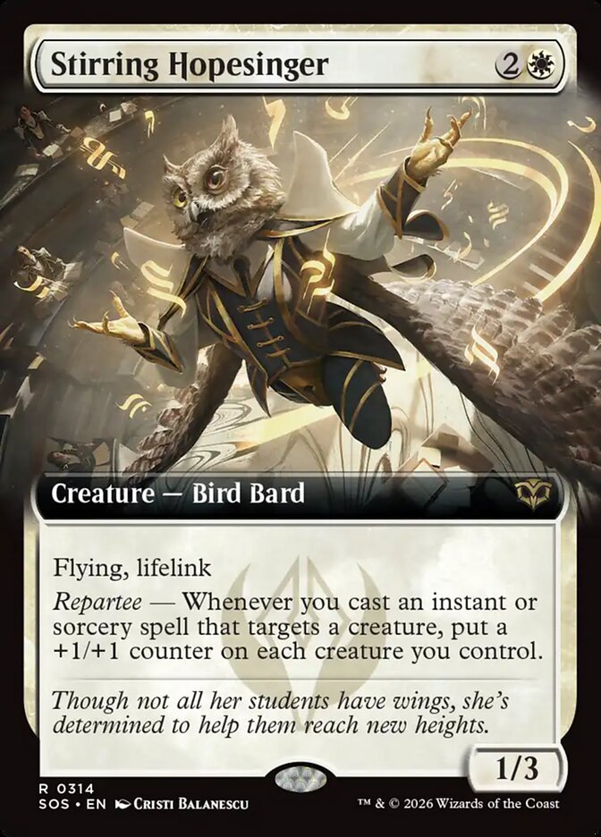 Stirring Hopesinger Secrets of Strixhaven Extended Art #314Card Front