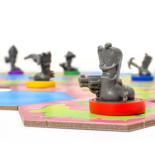 Worms The Board Game set display...