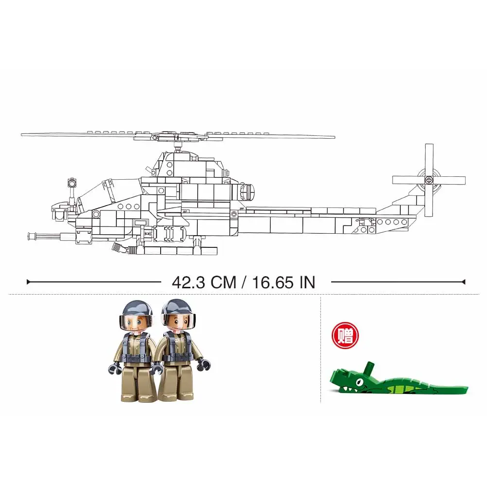 Sluban AH-1ZS Attack Helicopter - Building Brick Kit