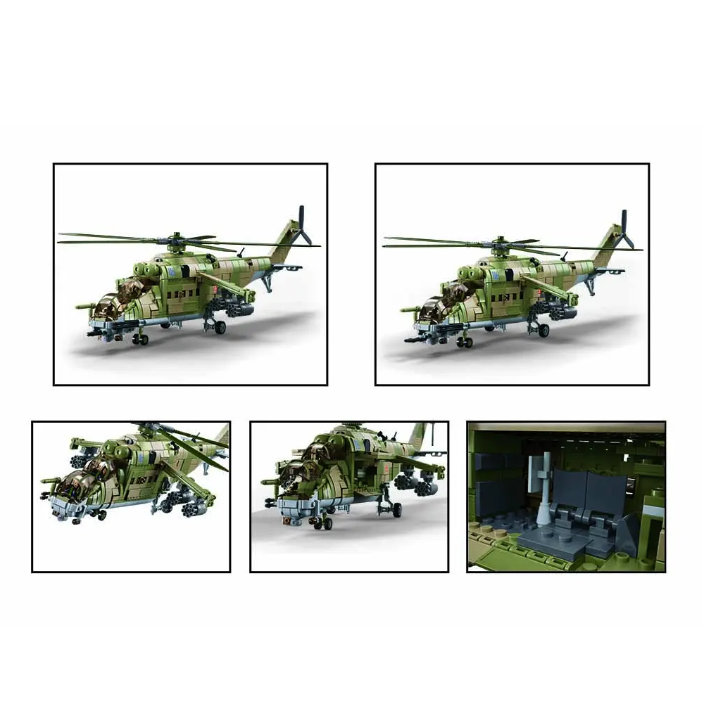 Sluban MI-24S Gunship 3-in-1 Helicopter - Model Bricks Kit
