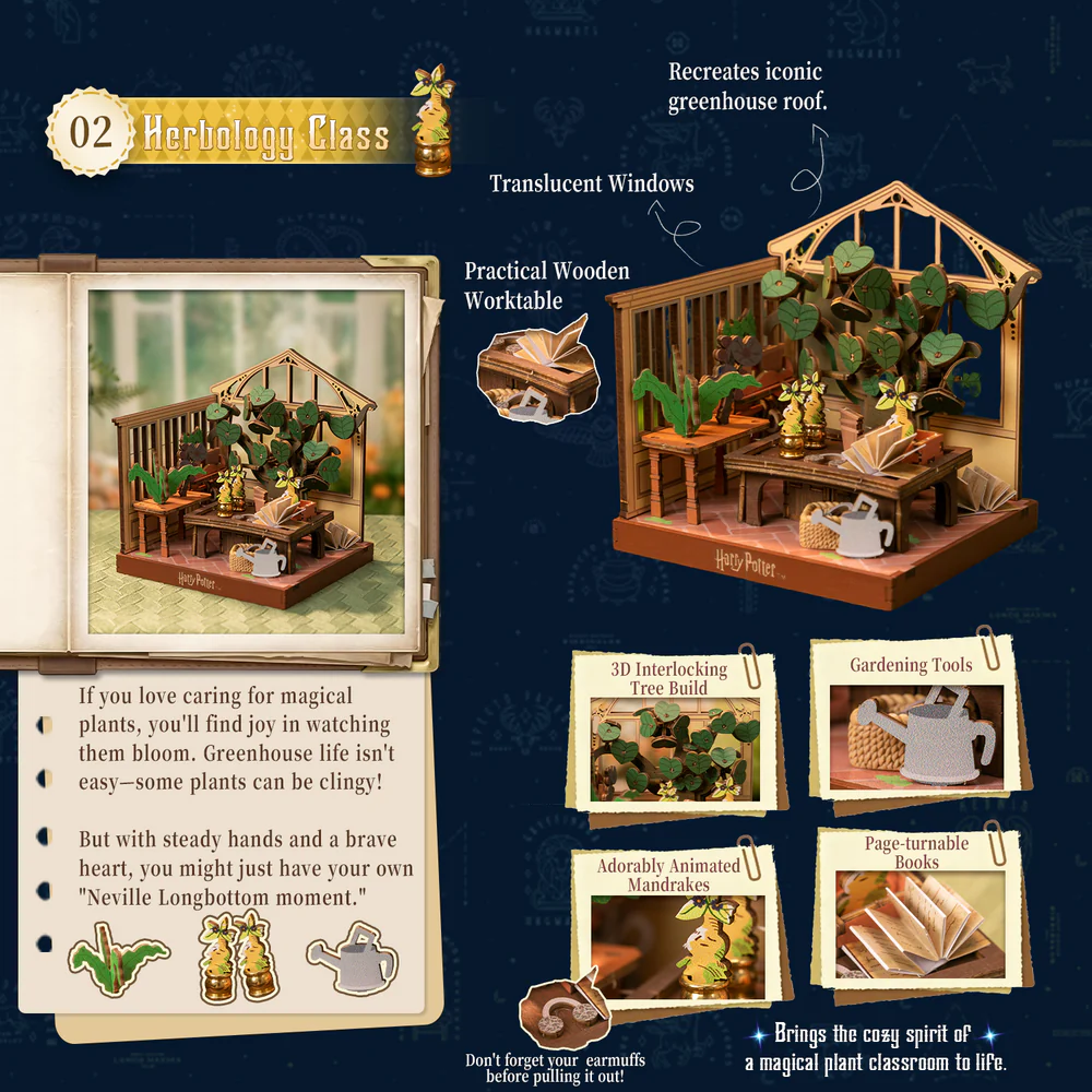 Harry Potter Hogwarts Herbology Class - Puremind Wooden Model Kit