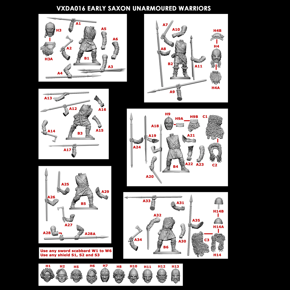 Victrix Early Saxon Unarmoured Warriors