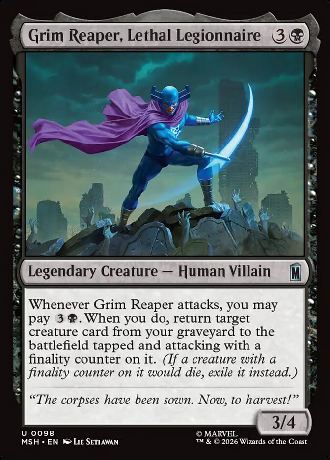 Marvel Superheroes Grim Reaper, Lethal Legionnaire Card Front