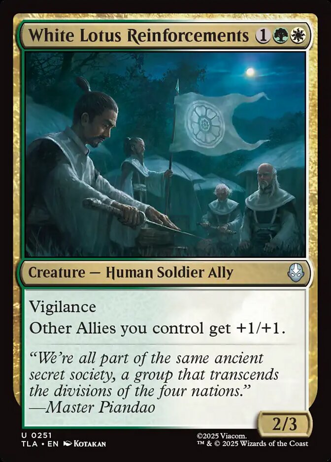 White Lotus Reinforcements Avatar The Last Airbender #251 MTG Single Card Front