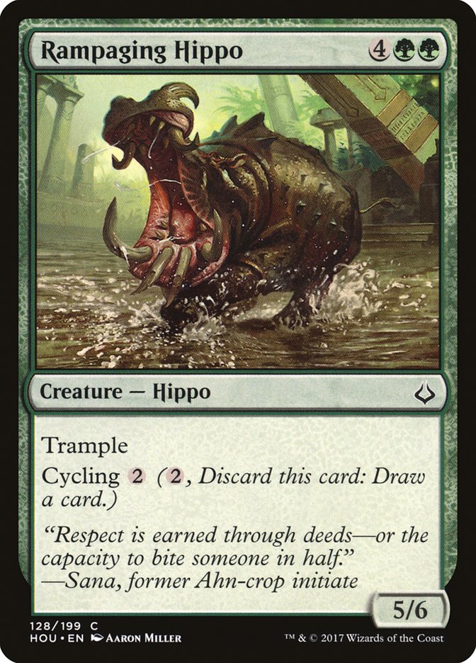 Hour of Devastation Rampaging Hippo #128 Card Front