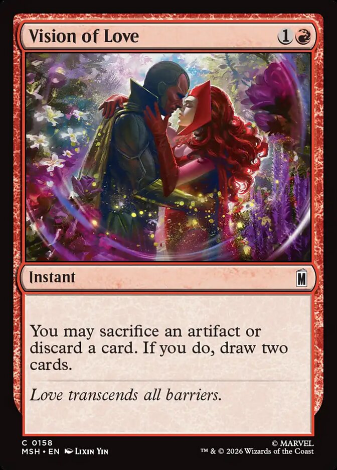 Marvel Superheroes Vision of Love Card Front