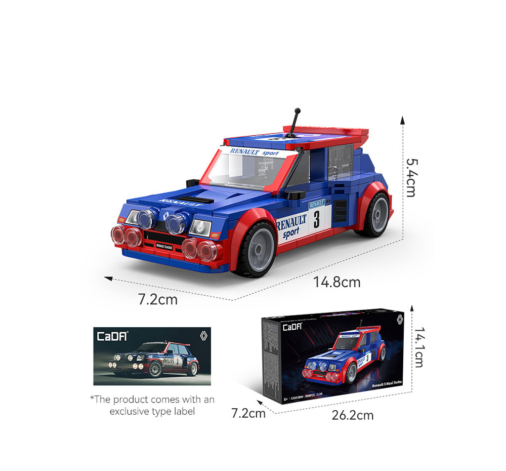 CaDA Renault 5 Maxi Turbo - 1:24 Brick Model Kit