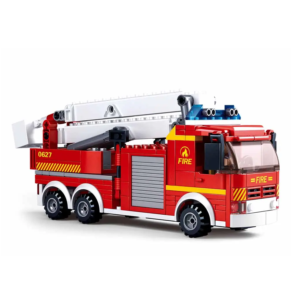 Sluban Fire Truck & Fire Helicopter - Building Brick Kit