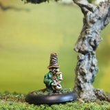 Leprechaun Celg by Oakbound Studio. A pack of ten lead pewter miniatures of leprechauns wolves in various poses