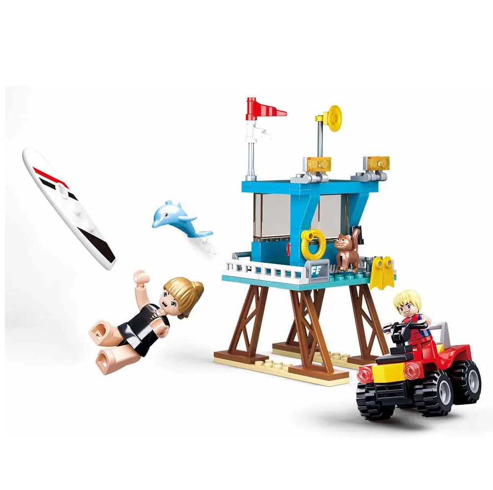 Sluban Surf Beach Patrol Lifeguard Tower - Beach Series Building Brick Kit