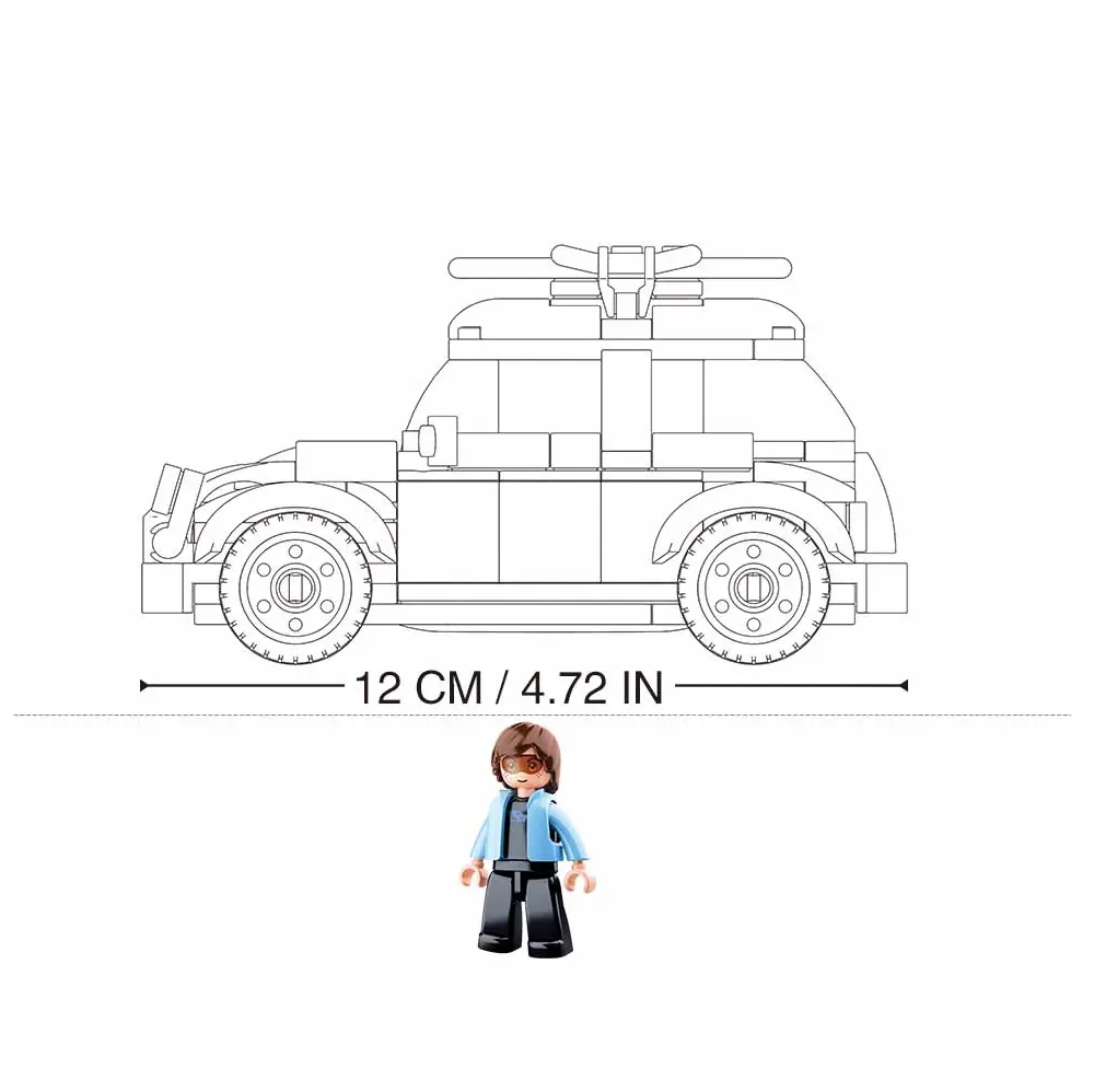 Sluban Yellow Beetle Car - Building Brick Kit
