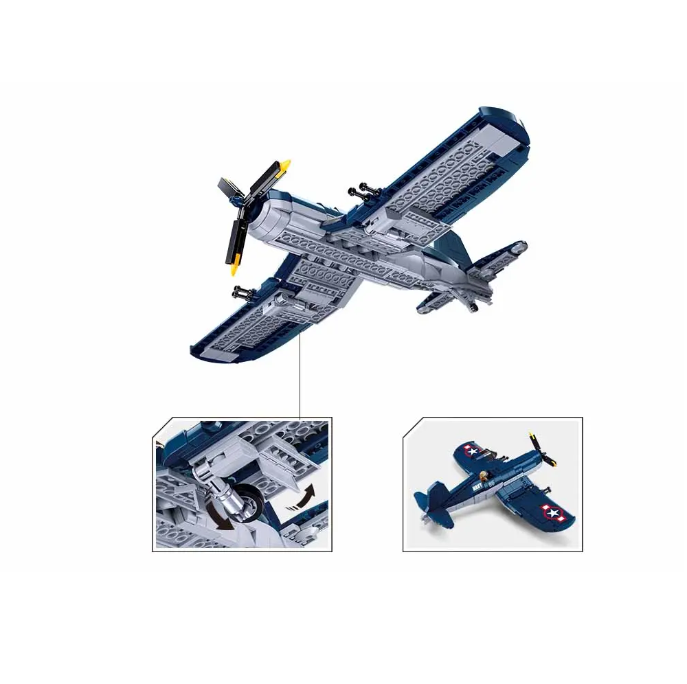 Sluban F4U Fighter Plane - WW2 Army Building Brick Kit