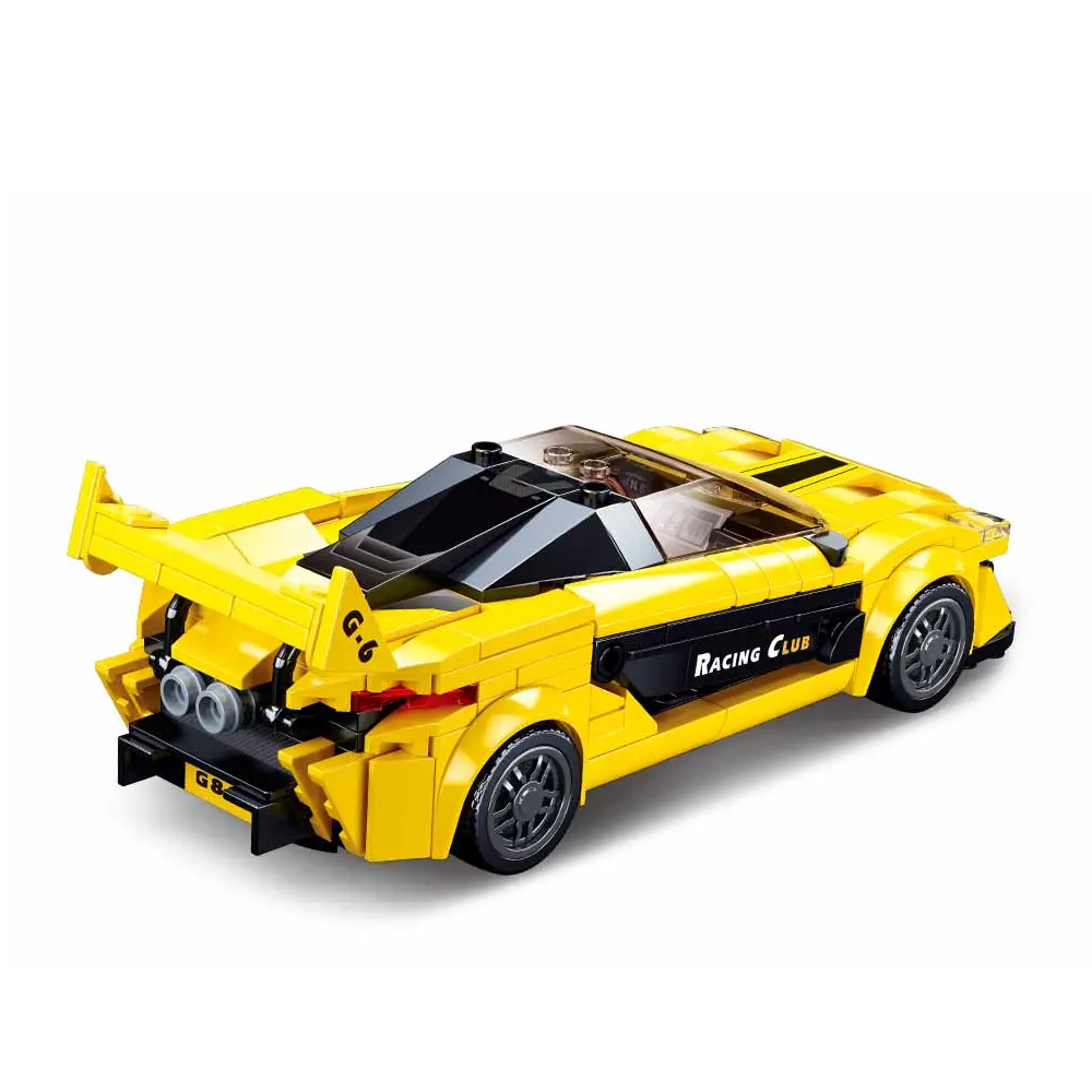 Sluban English Yellow Racing Car - Famous Car Building Brick Kit