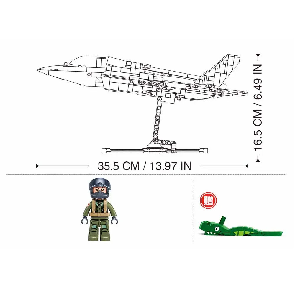 Sluban F-35BS Lightning Fighter Jet - 1/44 Building Brick Kit
