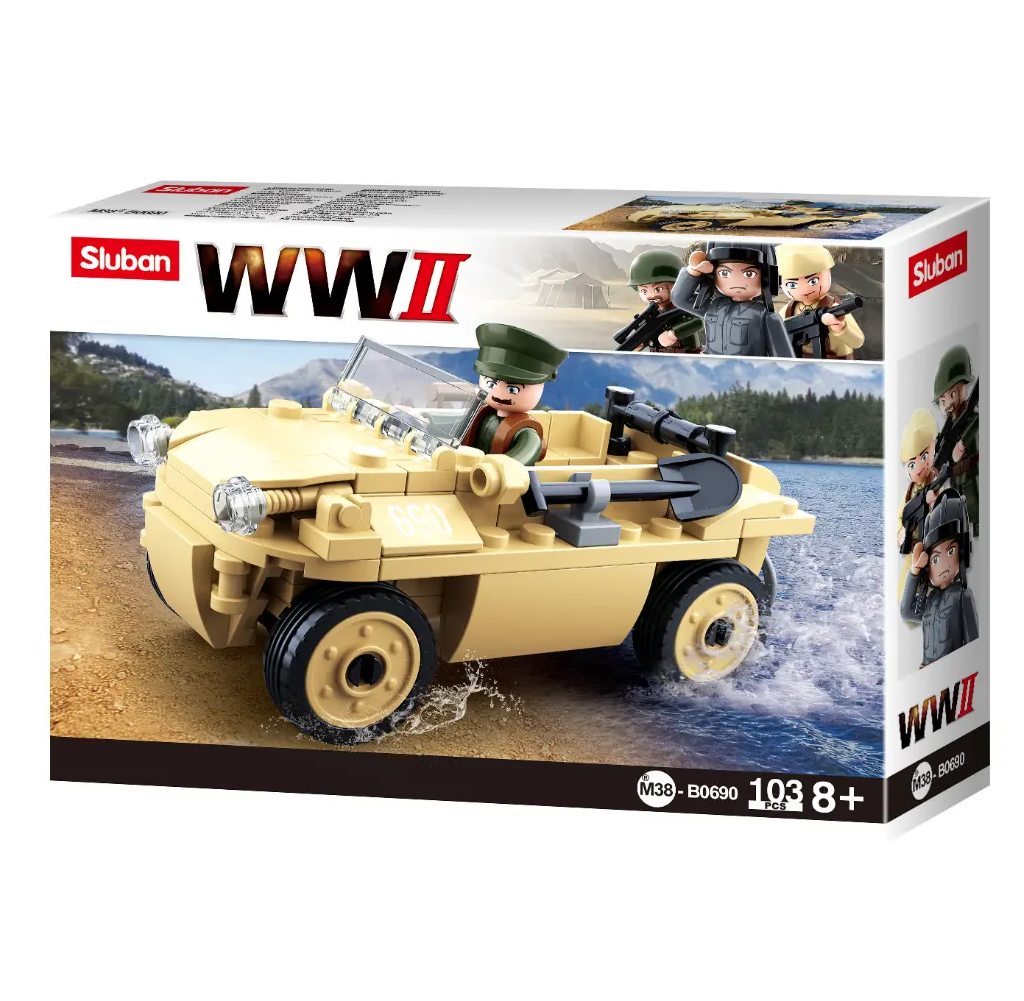 Sluban VW 82 Amphibious Car - WW2 Building Brick Kit