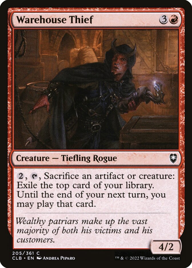 Warehouse Thief - Commander Legends #205 Card Front