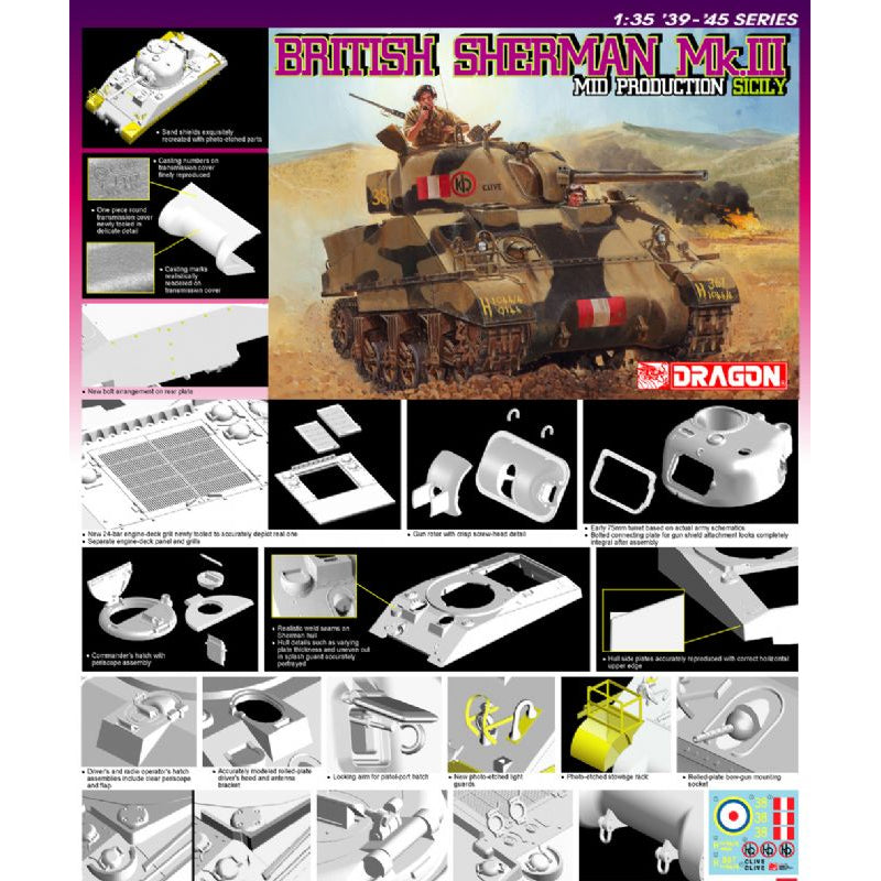 British Sherman MkIII Dragon 1:35 Scale Tank Model