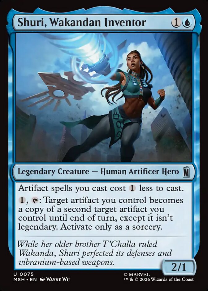 Marvel Superheroes Shuri, Wakandan Inventor Card Front