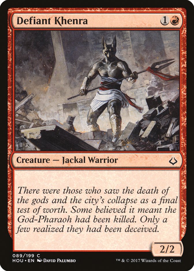 Hour of Devastation Defiant Khenra #089 Card Front