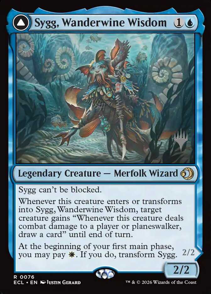 Sygg, Wanderwine Wisdom // Sygg, Wanderbrine Shield Lorwyn Eclipsed #076