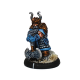 Dutki of Baitit Guild by Oakbound Studio. A lead pewter miniature of a gnome leaning on his axe